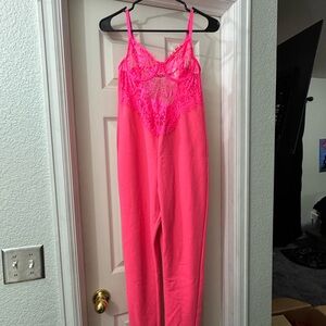 Pink Lace Women's Jumpsuit